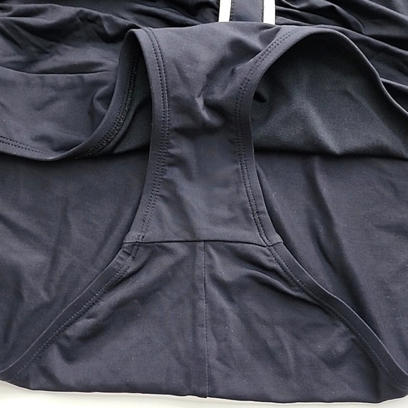 Women's Black One Piece Swimsuit Gold Button Feature Front Rusched Size S/M - Picture 10 of 15